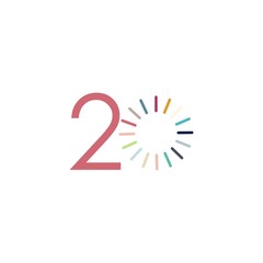 20 Year Anniversary Vector Template Design Illustration