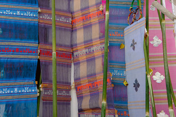 traditional fabric lanna flag from northern Thailand