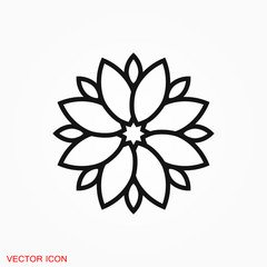 Lotus icon logo, illustration, vector sign symbol for design