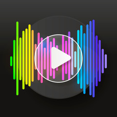 Pulse Music Player. Audio Colorful Wave Logo. Vector Equalizer