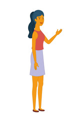 young woman standing avatar character