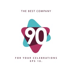 90 Year Anniversary Vector Template Design Illustration © Tobrono