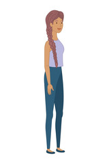 young woman standing avatar character