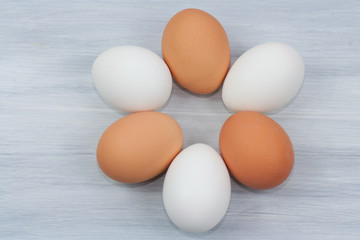 Chicken eggs. Healthy food and easter symbol.