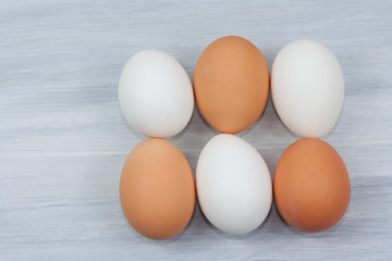 Chicken eggs. Healthy food and easter symbol.