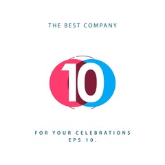 10 Year Anniversary Vector Template Design Illustration