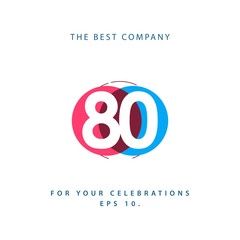 Obraz premium 80 Year Anniversary Vector Template Design Illustration