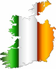 Ireland map with flag inside - Illustration