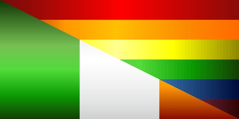 Grunge Ireland and Gay flags - Illustration