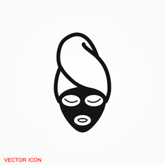 Facial mask icon logo, illustration, vector sign symbol for design