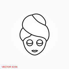 Obraz na płótnie Canvas Facial mask icon logo, illustration, vector sign symbol for design