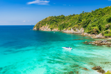 Tropical white sand beach Aerial