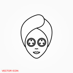 Facial mask icon logo, illustration, vector sign symbol for design