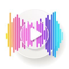 Pulse Music Player. Audio Colorful Wave Logo. Vector Equalizer