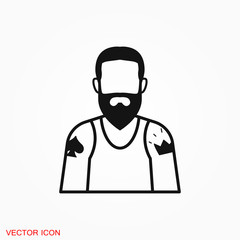 Body tattoo icon logo, illustration, vector sign symbol for design