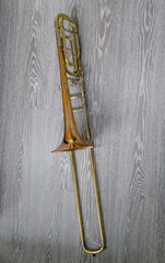 copper colored trombone