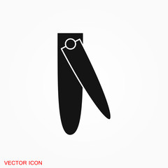 Nail clippers icon logo, illustration, vector sign symbol for design