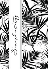 Tropical leaves with slogan,monochrome look in vector - 245757138