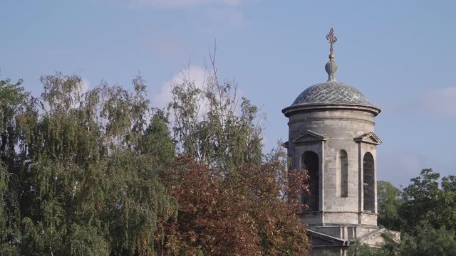 Beautiful dome of the church among the trees