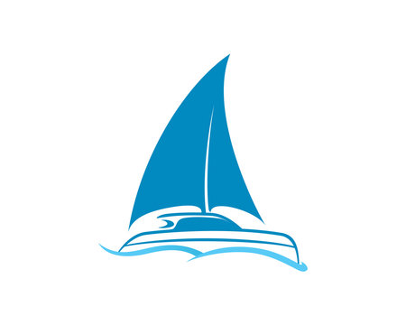 Catamaran, Ship and Sailing Boat Logo