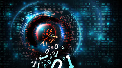 Hacking abstract database, firewall, computer internet server, social network account, theft of data. Data stream, Binary code abstract programming background, vector