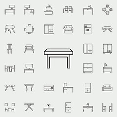 computer table glyph icon. Furniture icons universal set for web and mobile