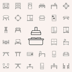 children's bed glyph icon. Furniture icons universal set for web and mobile
