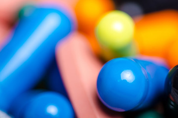 Colorful pills capsule medical medicine pharmacy drug macro blur background