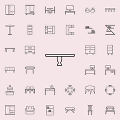 folding table glyph icon. Furniture icons universal set for web and mobile