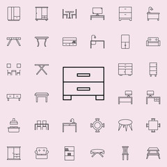 nightstand glyph icon. Furniture icons universal set for web and mobile