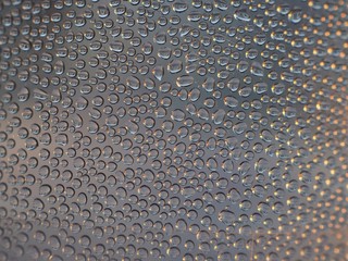 Water drops on the glass For design, textures and backgrounds.