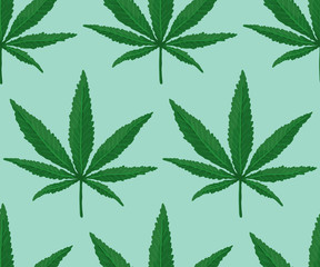 Cannabis Leaf Pattern. Endless Vector