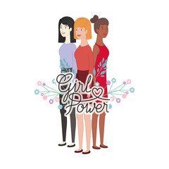 women with label girl power avatar character