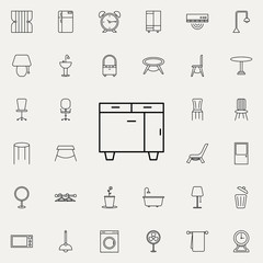 folding chair glyph icon. Furniture icons universal set for web and mobile