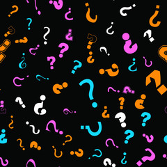 Question mark education, school concept. Seamless vector EPS 10 pattern. Flat style