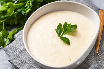 Potato and chicken cream soup.