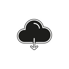 Simple Cloud Download Vector Icon