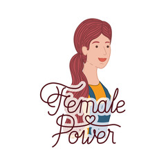 woman with label female power avatar character