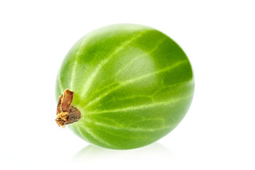 one green gooseberry isolated