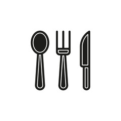 Simple Knife, Fork and Spoon Vector Icon
