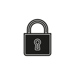 Lock icon, vector padlock, security safety symbol