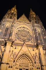 St. Vitus Cathedral in Prague by night
