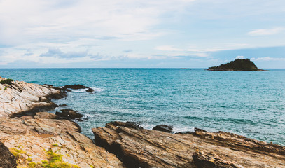 The beauty of the rocks by the sea.