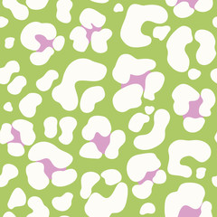 Abstract Hand-drawn Animal Leopard Skin Vector Seamless Pattern. Organic Fragments. Whimsical Spots Texture.