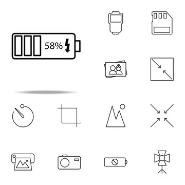 battery charging icon. photography icons universal set for web and mobile