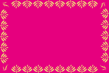 Obraz na płótnie Canvas background of gold colored leaf pattern on pink