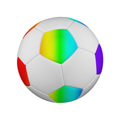 Fototapeta premium Soccer ball realistic 3d raster illustration. Isolated football ball on white background. International sports competition.