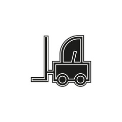 forklift icon, warehouse forklift, power lifting symbol, fork lift illustration
