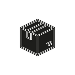 shipping box icon, vector shipping box, storage symbol, vector cardboard