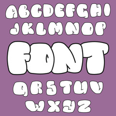 Vector English font. Letters inflated like a ball.